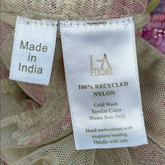 NWT La Fuori Whispering Blooms Ombre Embellished Sequin Tulle Gown Maxi Dress S - Picture 17 of 17